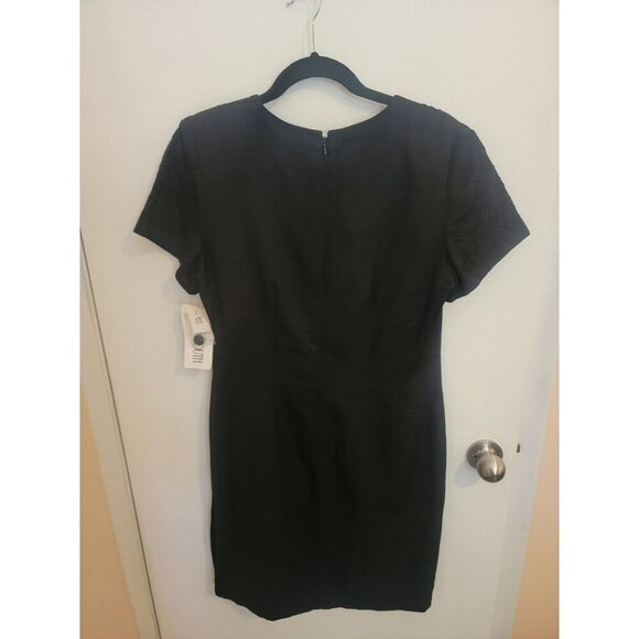 PlazaSouth SheathDress Embroidered WomensSize10 Black Coquette Office PreppyNWT - Picture 2 of 9